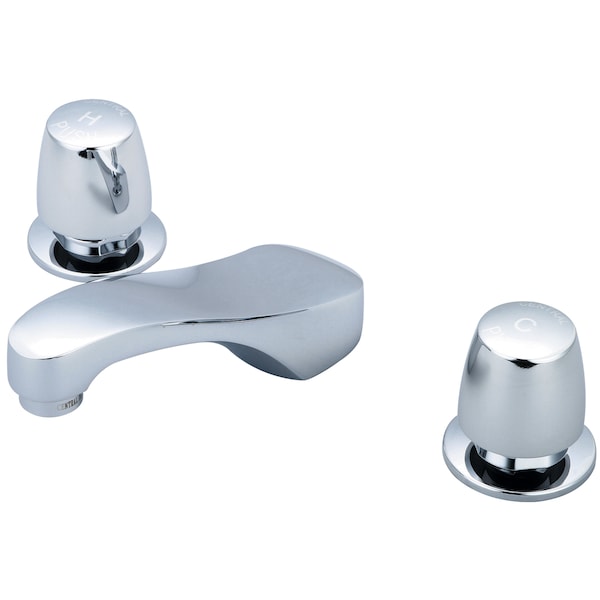Slow-Close Two Handle Widespread Bathroom Faucet, NPS, Chrome, Number of Holes: 3 Hole